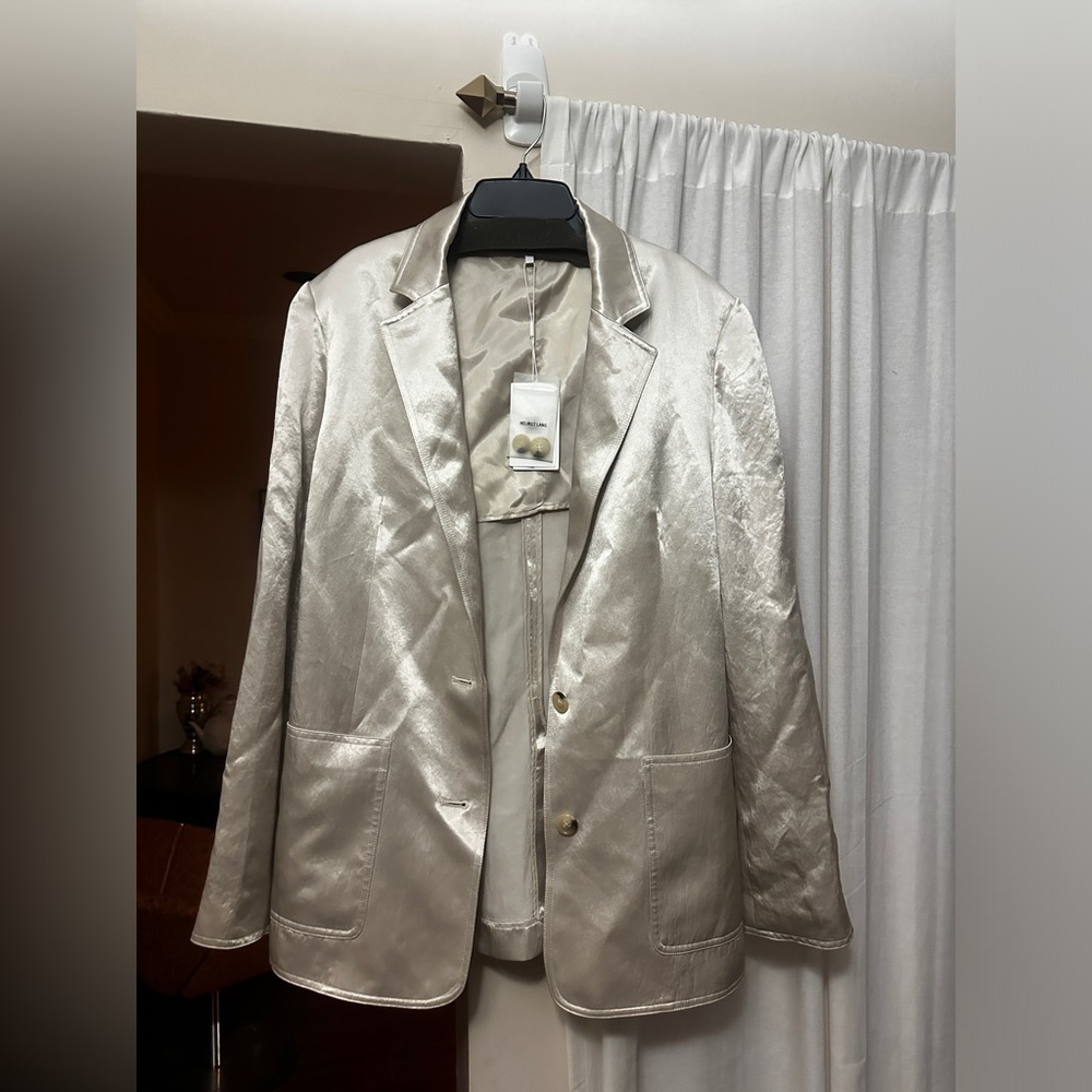Helmut Lang shiny ivory blazer